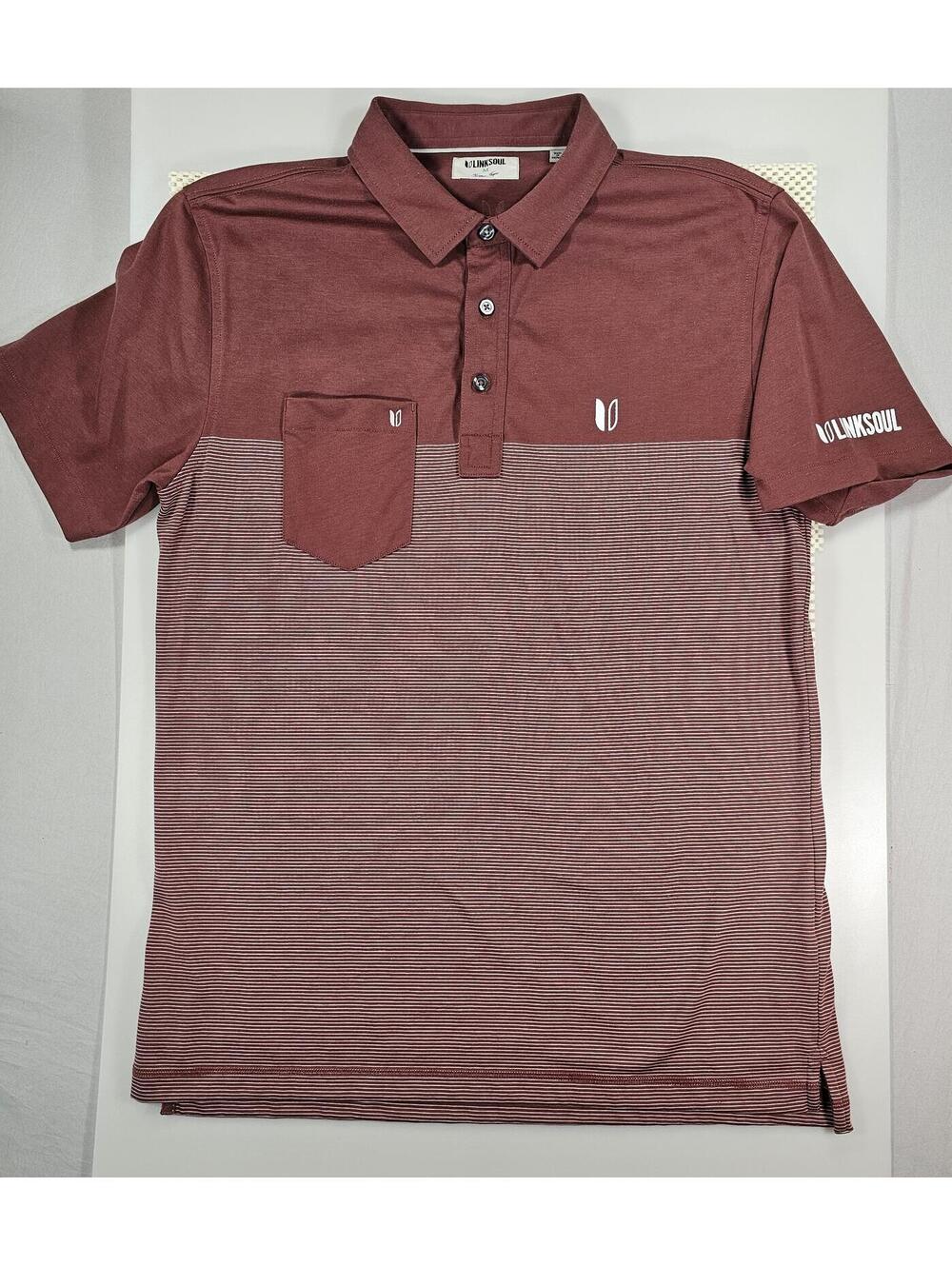 LINKSOUL Men's Polo Shirt in Maroon Size M